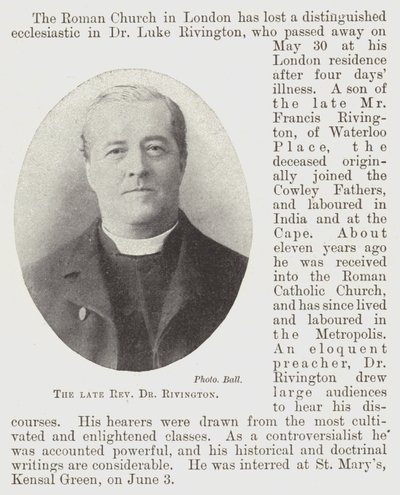 Den afdøde pastor Dr. Rivington af English Photographer