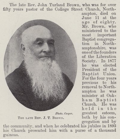 Der verstorbene Reverend J T Brown von English Photographer