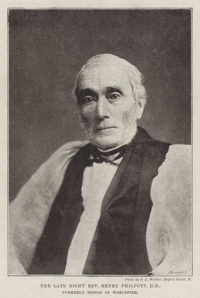Den afdøde højre pastor Henry Philpott, DD, tidligere biskop af Worcester af English Photographer