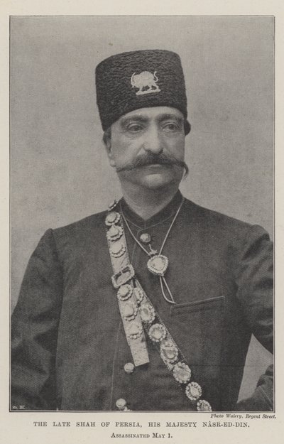 Den afdøde Shah af Persien, Hans Majestæt Nasr-ed-Din, myrdet 1. maj af English Photographer