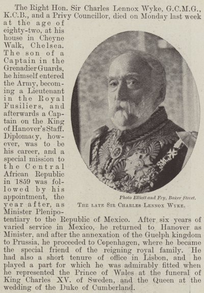 Den afdøde Sir Charles Lennox Wyke af English Photographer
