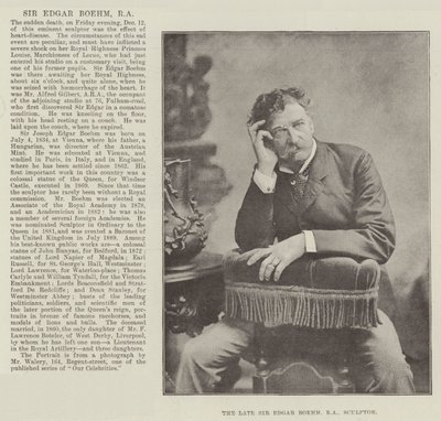 Den afdøde Sir Edgar Boehm, RA, billedhugger af English Photographer