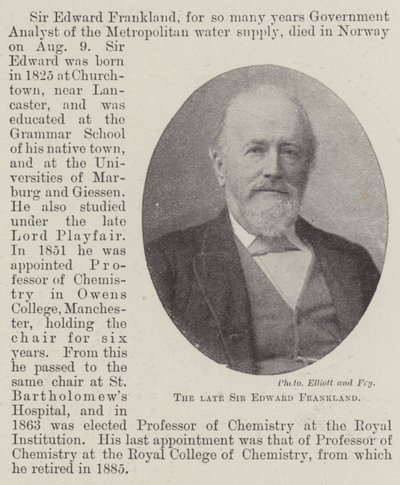 Den afdøde Sir Edward Frankland af English Photographer