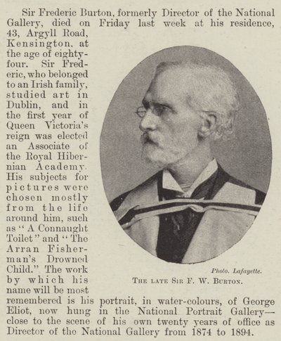 Den afdøde Sir F W Burton af English Photographer