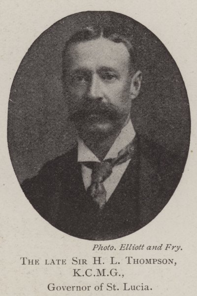 Afdøde Sir H L Thompson, KCMG, guvernør i St. Lucia af English Photographer
