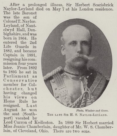 Den afdøde Sir HS Naylor-Leyland af English Photographer