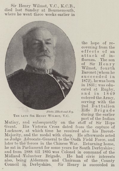 Den afdøde Sir Henry Wilmot, VC af English Photographer