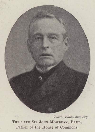 Afdøde Sir John Mowbray, Baronet, Fader til Underhuset af English Photographer