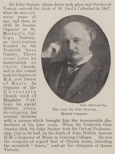 Den afdøde Sir John Stainer, musikalsk komponist af English Photographer