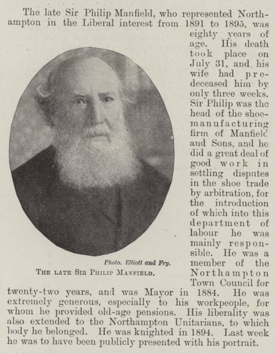 Afdøde Sir Philip Manfield af English Photographer