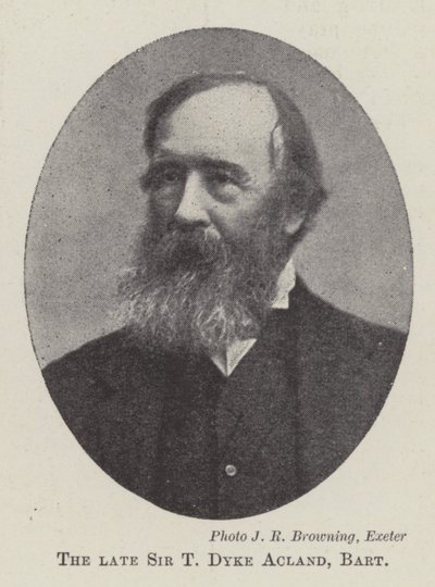 Den afdøde Sir T Dyke Acland, Baronet af English Photographer