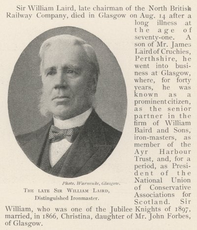 Den afdøde Sir William Laird, Distinguished Ironmaster af English Photographer