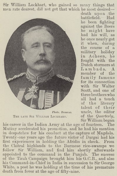 Den afdøde Sir William Lockhart af English Photographer
