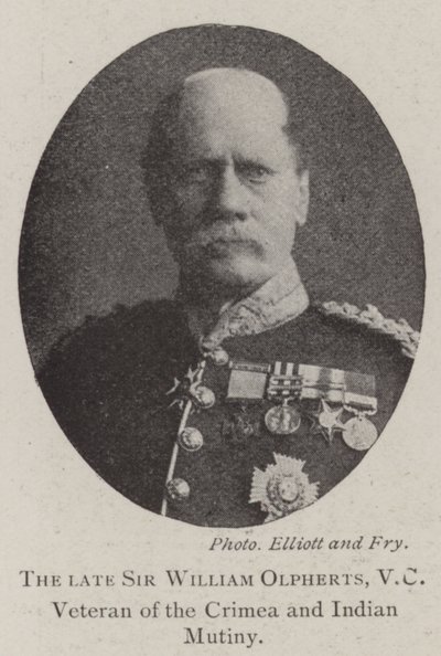Den afdøde Sir William Olpherts, VC, veteran fra Krim og indianermytteriet af English Photographer