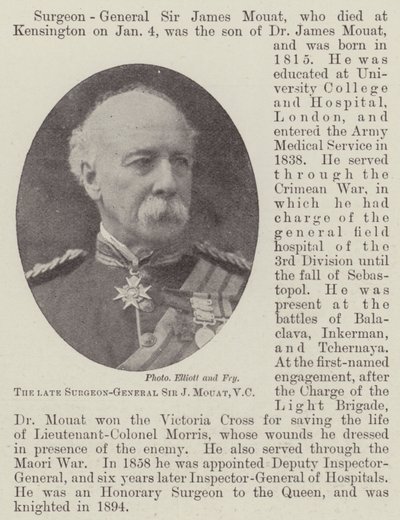 Den afdøde kirurg-general Sir J Mouat, VC af English Photographer
