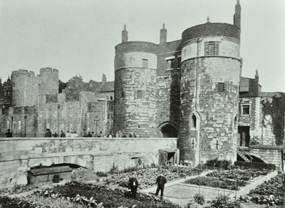 Tower of London, Tower Hill: beauchamp og Byward Towers, 1895 af English Photographer