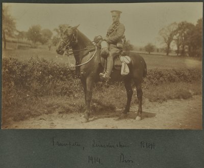 Trompetist fra Leicestershire Royal Horse Artillery ved en træningslejr i Diss, 1914 af English Photographer