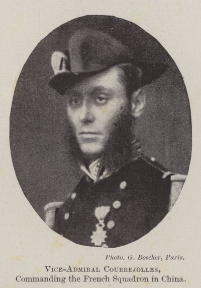 Viceadmiral Courrejolles, der leder den franske eskadron i Kina af English Photographer