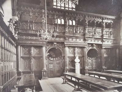 Udsigt over Middle Temple Hall interiør, London, 1885 af English Photographer