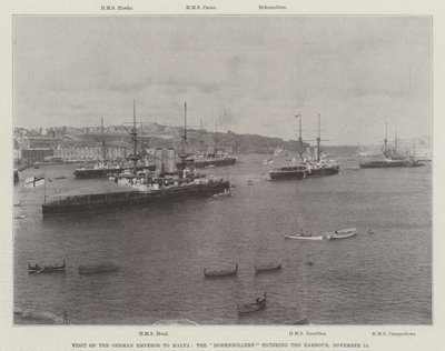Besøg af den tyske kejser på Malta, Hohenzollern går ind i havnen, 15. november 1898 af English Photographer