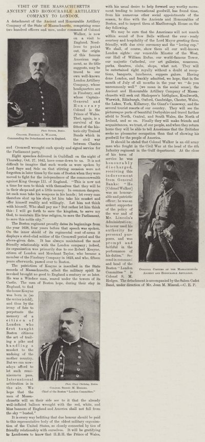 Besøg af Massachusetts Ancient and Honorable Artillery Company i London af English Photographer
