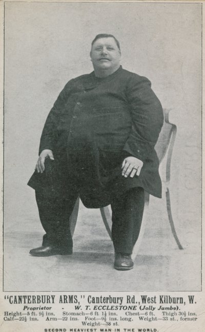 W T Ecclestone - Jolly Jumbo; den næsttungeste mand i verden af English Photographer