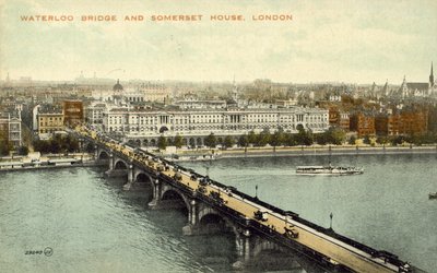 Waterloo Bridge og Somerset House (farvefoto) af English Photographer