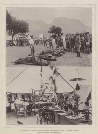 Wynberg Hospital, Ankomst af sårede fra Lord Roberts Column, Field Library af English Photographer