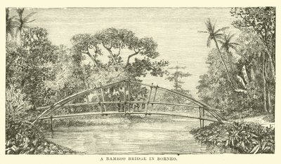 En bambusbro i Borneo af English School