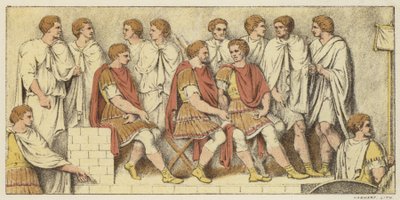 A Council of War (farve litho) af English School