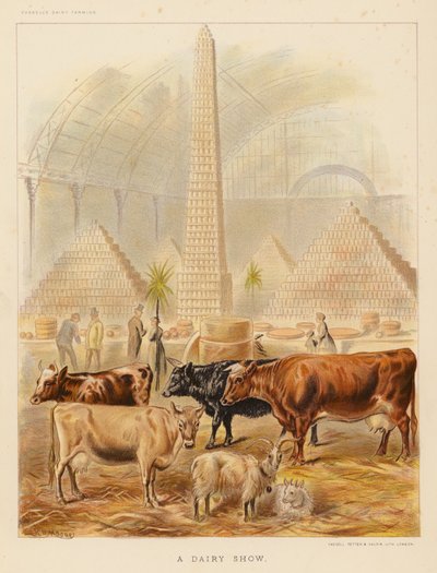 A Dairy Show (farvelitografi) af English School