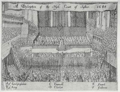 En beskrivelse af High Court of Justice (The Trial of Charles I), 1600-tallet af English School