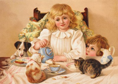 En families teselskab (chromolitho) af English School