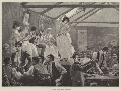 En fest i San Roque, Gibraltar (gravering) af English School