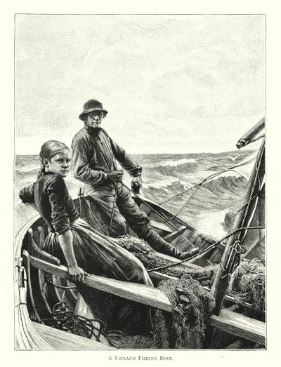 En finsk fiskerbåd (gravering) af English School