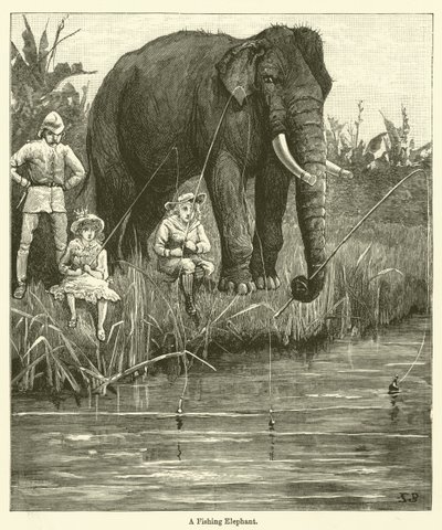 En fiskeelefant (gravering) af English School