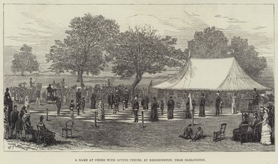 A Game at Chess with Living Pieces, i Heighington, nær Darlington (gravering) af English School