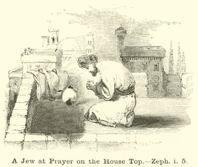 Ein Jude beim Gebet auf dem Hausdach von English School