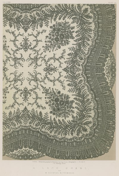 A Lace Shawl af W Vickers, Nottingham af English School