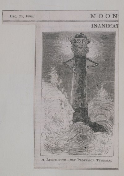 Et fyrtårn - ikke professor Tyndall, fra Moonshine, offentliggjort 20. december 1884 (trægravering) af English School