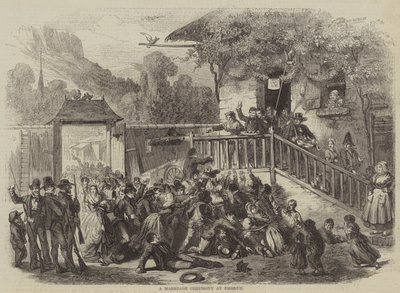 En ægteskabsceremoni ved Embrun (gravering) af English School