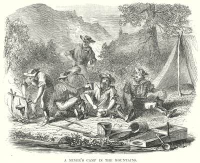 En minearbejderlejr i bjergene (kobberstik) af English School