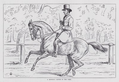 En morgengalop i parken (gravering) af English School