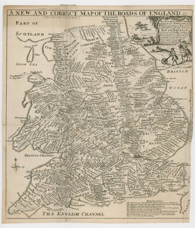 Et nyt og korrekt kort over Englands veje af English School