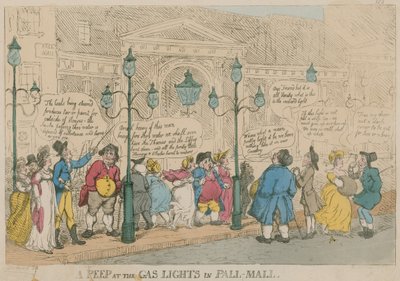 Et kig på Gas Lights i Pall Mall, London af English School