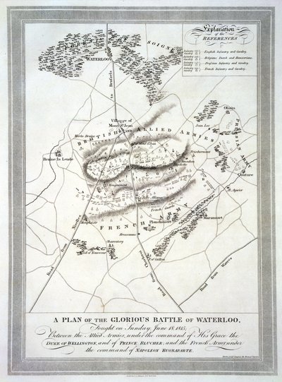 En plan for det glorværdige slag ved Waterloo af English School