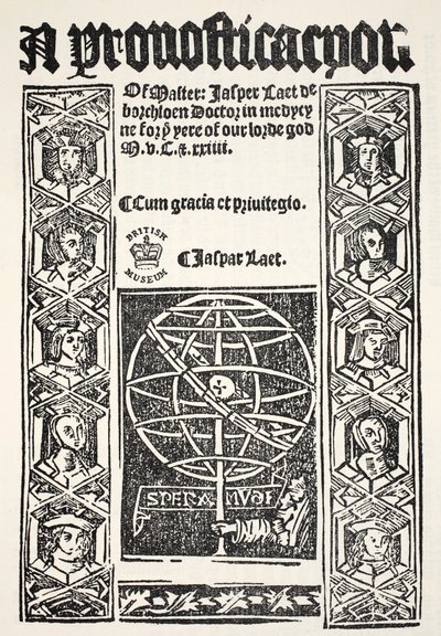 A Prognostication, af Jasper Laet (fl.1485-1532), trykt af R. Bankes, 1524 af English School