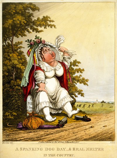 A Spanking Dog Day & Real Melter in the Country, indgraveret af George Hunt, udgivet af Thomas McLean, London, 1827 af English School