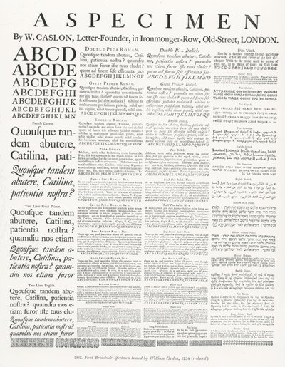 Et eksemplar af W.Caslon af English School