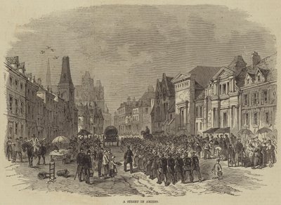 En gade i Amiens (gravering) af English School